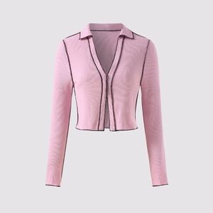 solid patchwork lapel colar blouse size small